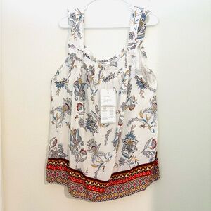 Beautiful Bohemian Tank Top loose fit sleeveless top size XL